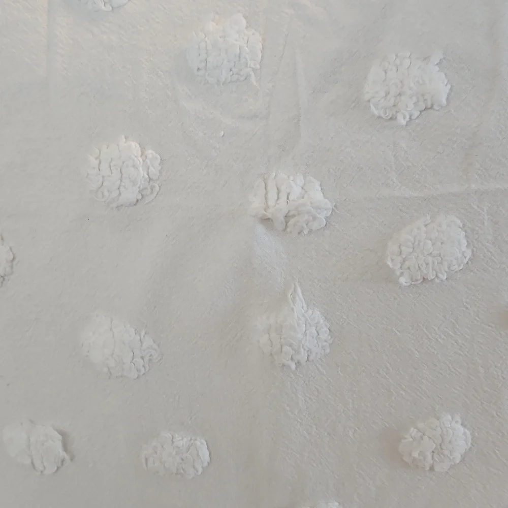 Nordstrom Rack NWT White Pom Pom Fringe Hem Cotton Standard Pillow Sham